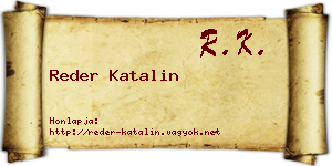 Reder Katalin névjegykártya